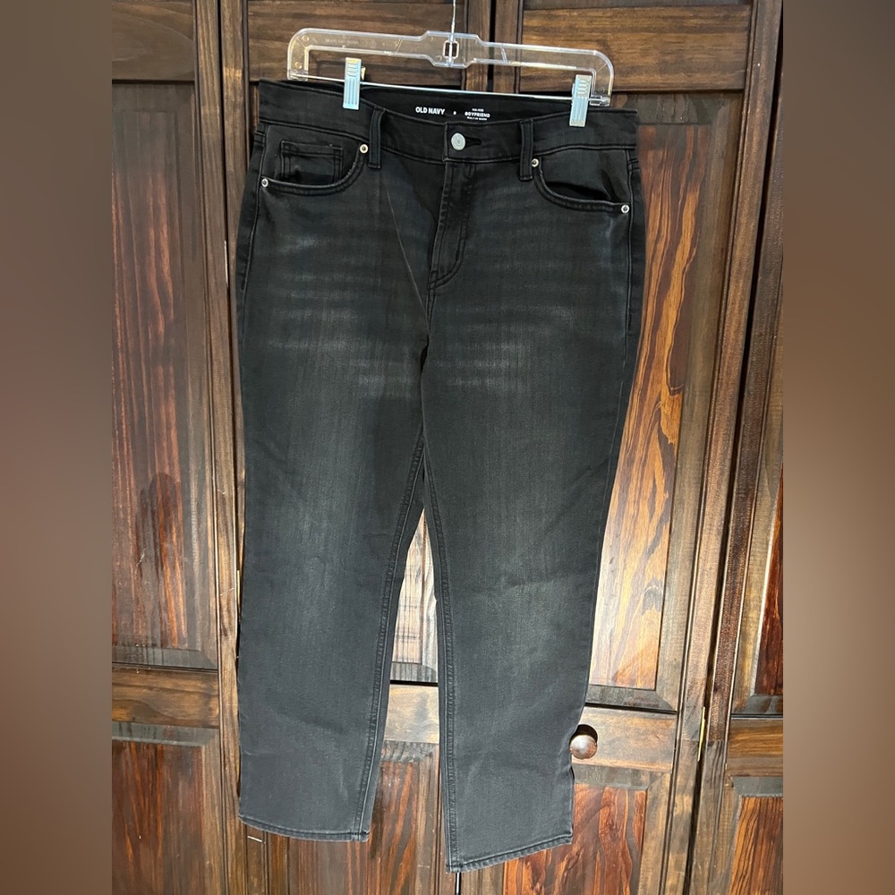 Old Navy black‎ Jeans size 8 boyfriend cut